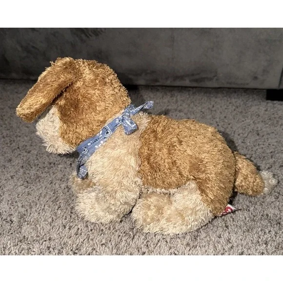 TySilk Scoundrel Brown Puppy Dog Plush Ty Silk Blue Bandana Stuffed 2006 RETIRED - Picture 3 of 7